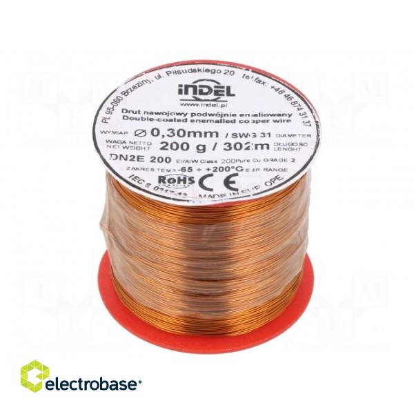 Coil wire | double coated enamelled | 0.3mm | 0.2kg | -65÷200°C