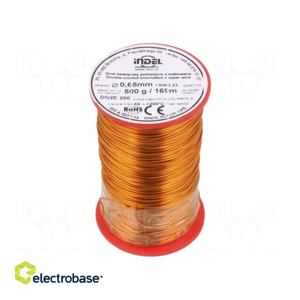 Coil wire | double coated enamelled | 0.65mm | 0.5kg | -65÷200°C