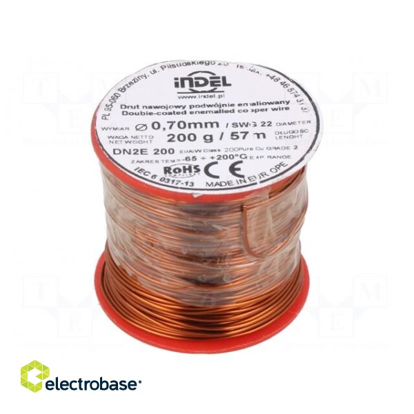 Coil wire | double coated enamelled | 0.7mm | 0.2kg | -65÷200°C