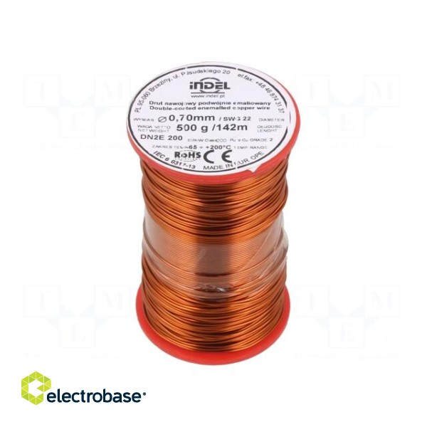 Coil wire | double coated enamelled | 0.7mm | 0.5kg | -65÷200°C