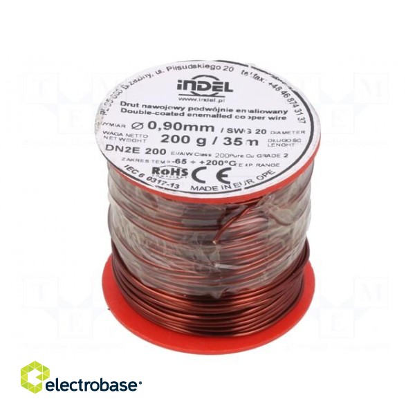 Coil wire | double coated enamelled | 0.9mm | 0.2kg | -65÷200°C