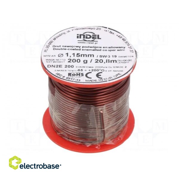 Coil wire | double coated enamelled | 1.15mm | 0.2kg | -65÷200°C