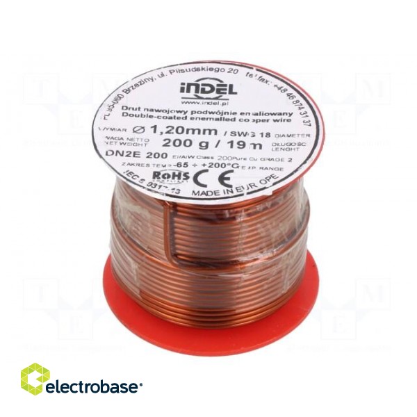Coil wire | double coated enamelled | 1.2mm | 0.2kg | -65÷200°C