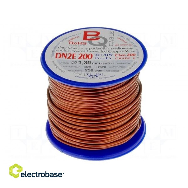 Coil wire | double coated enamelled | 1.3mm | 0.25kg | -65÷200°C