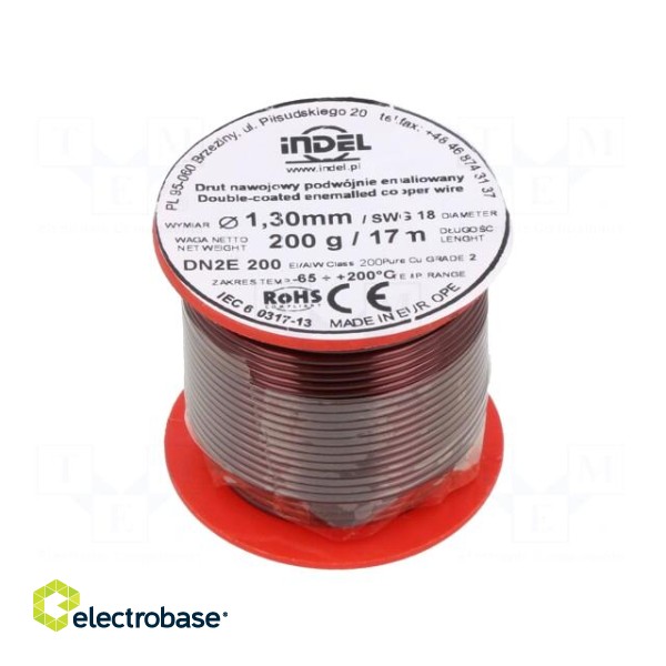 Coil wire | double coated enamelled | 1.3mm | 0.2kg | -65÷200°C