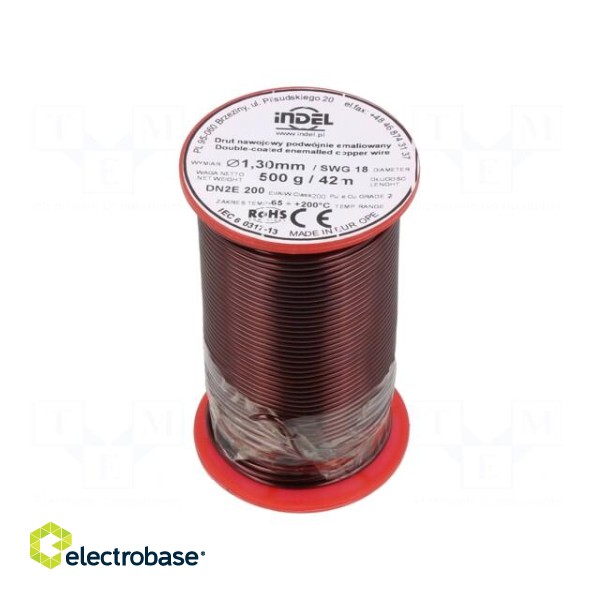 Coil wire | double coated enamelled | 1.3mm | 0.5kg | -65÷200°C