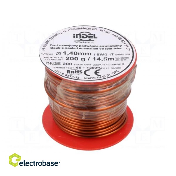 Coil wire | double coated enamelled | 1.4mm | 0.2kg | -65÷200°C