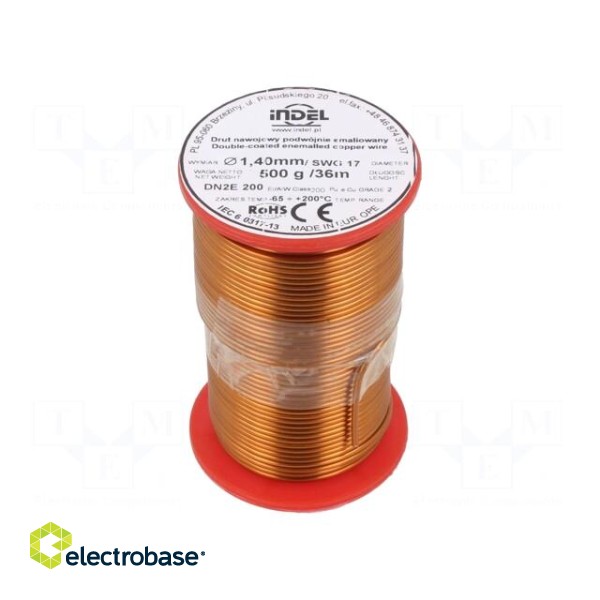 Coil wire | double coated enamelled | 1.4mm | 0.5kg | -65÷200°C