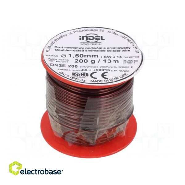 Coil wire | double coated enamelled | 1.5mm | 0.2kg | -65÷200°C