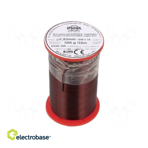 Coil wire | double coated enamelled | 1.5mm | 0.5kg | -65÷200°C