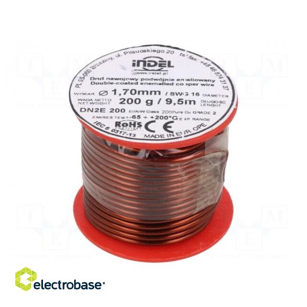 Coil wire | double coated enamelled | 1.7mm | 0.2kg | -65÷200°C