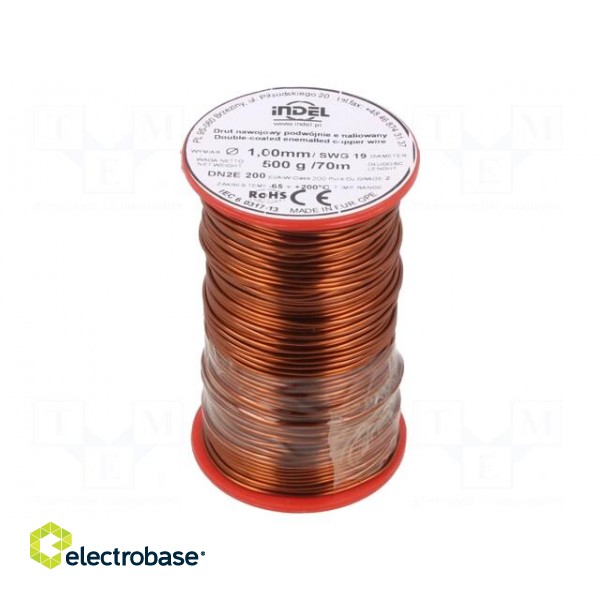 Coil wire | double coated enamelled | 1mm | 0.5kg | -65÷200°C
