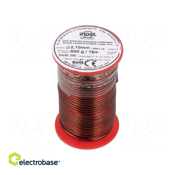 Coil wire | double coated enamelled | 2.1mm | 0.5kg | -65÷200°C