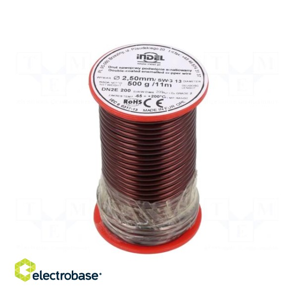 Coil wire | double coated enamelled | 2.5mm | 0.5kg | -65÷200°C