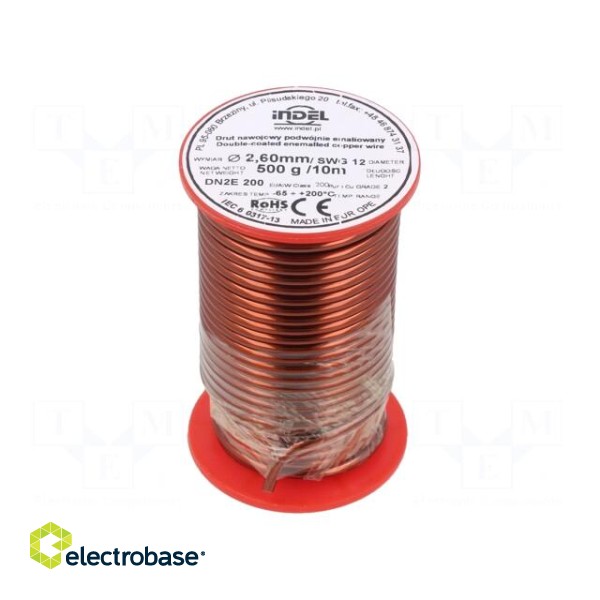 Coil wire | double coated enamelled | 2.6mm | 0.5kg | -65÷200°C