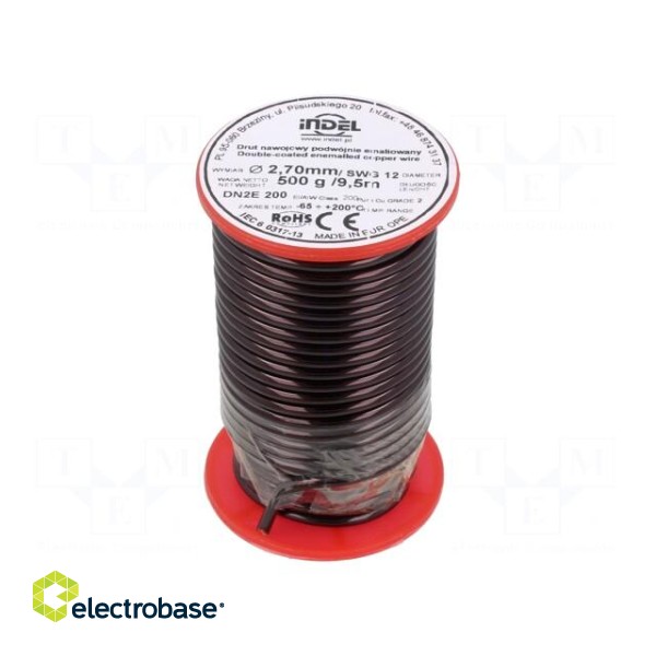 Coil wire | double coated enamelled | 2.7mm | 0.5kg | -65÷200°C