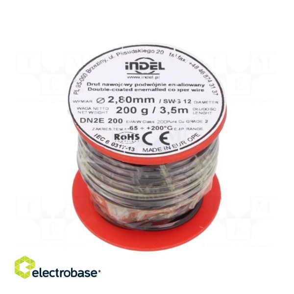 Coil wire | double coated enamelled | 2.8mm | 0.2kg | -65÷200°C