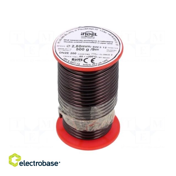 Coil wire | double coated enamelled | 2.8mm | 0.5kg | -65÷200°C