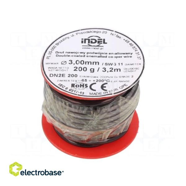 Coil wire | double coated enamelled | 3mm | 0.2kg | -65÷200°C