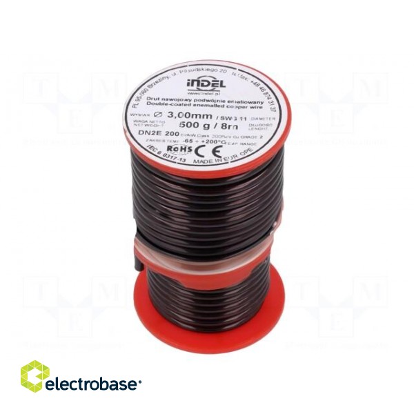 Coil wire | double coated enamelled | 3mm | 0.5kg | -65÷200°C