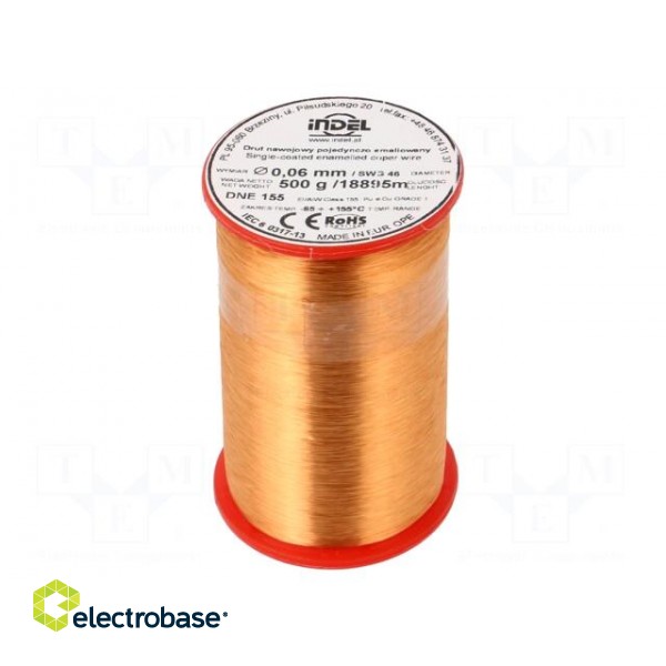 Coil wire | single coated enamelled | 0.06mm | 0.5kg | -65÷155°C