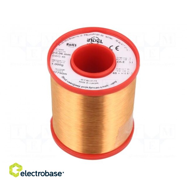 Coil wire | single coated enamelled | 0.06mm | 1kg | -65÷155°C