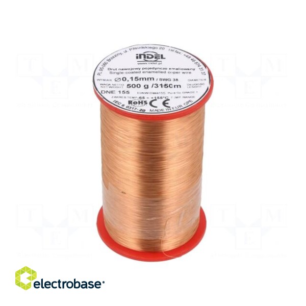 Coil wire | single coated enamelled | 0.15mm | 0.5kg | -65÷155°C