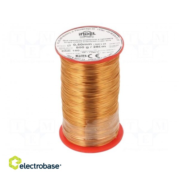 Coil wire | single coated enamelled | 0.5mm | 0.5kg | -65÷180°C