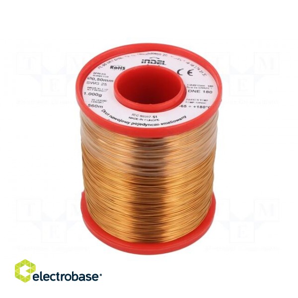 Coil wire | single coated enamelled | 0.5mm | 1kg | -65÷180°C