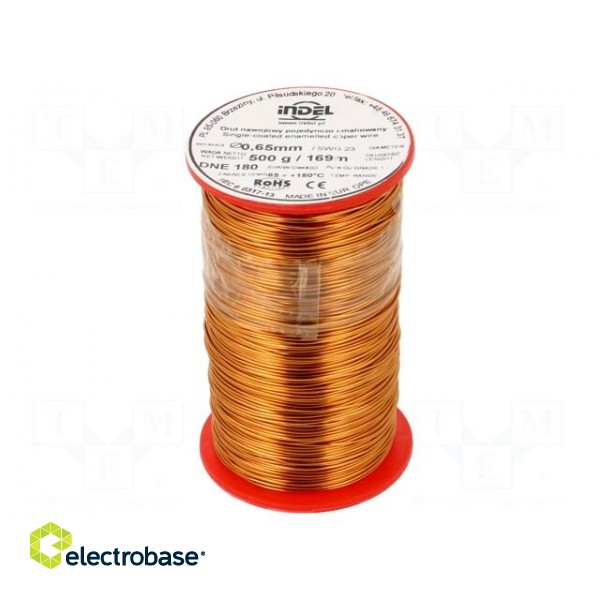 Coil wire | single coated enamelled | 0.65mm | 0.5kg | -65÷180°C