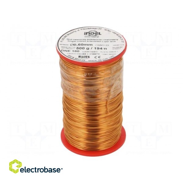 Coil wire | single coated enamelled | 0.6mm | 0.5kg | -65÷180°C