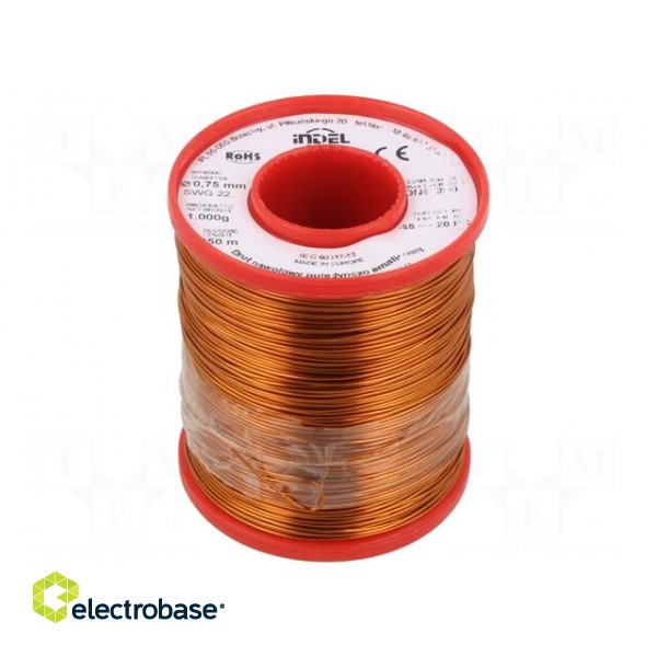 Coil wire | single coated enamelled | 0.75mm | 1kg | -65÷200°C