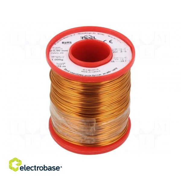 Coil wire | single coated enamelled | 0.9mm | 1kg | -65÷200°C