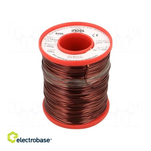 Coil wire | single coated enamelled | 1.15mm | 1kg | -65÷200°C