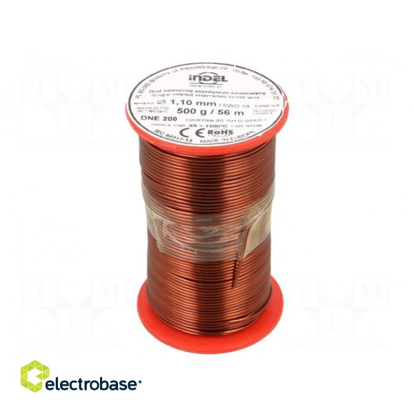 Coil wire | single coated enamelled | 1.1mm | 0.5kg | -65÷200°C