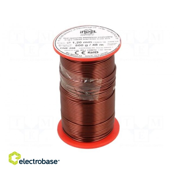 Coil wire | single coated enamelled | 1.2mm | 0.5kg | -65÷200°C