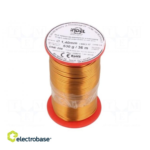 Coil wire | single coated enamelled | 1.4mm | 0.5kg | -65÷200°C