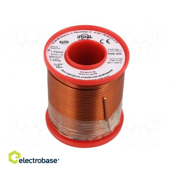 Coil wire | single coated enamelled | 1.7mm | 1kg | -65÷200°C
