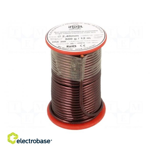 Coil wire | single coated enamelled | 2.4mm | 0.5kg | -65÷200°C