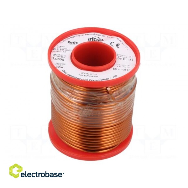 Coil wire | single coated enamelled | 2.5mm | 1kg | -65÷200°C
