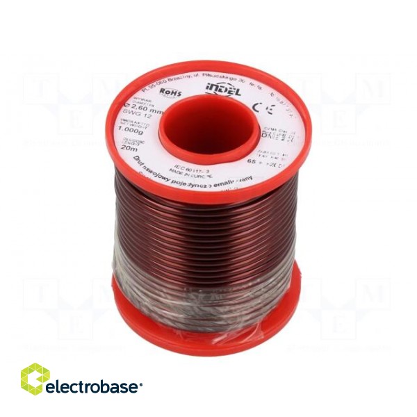 Coil wire | single coated enamelled | 2.6mm | 1kg | -65÷200°C