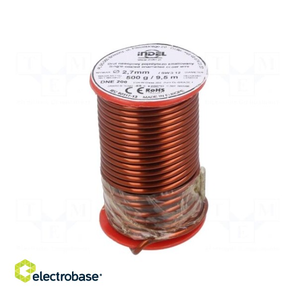 Coil wire | single coated enamelled | 2.7mm | 0.5kg | -65÷200°C