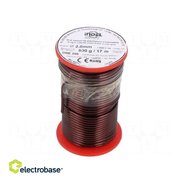 Coil wire | single coated enamelled | 2mm | 0.5kg | -65÷200°C