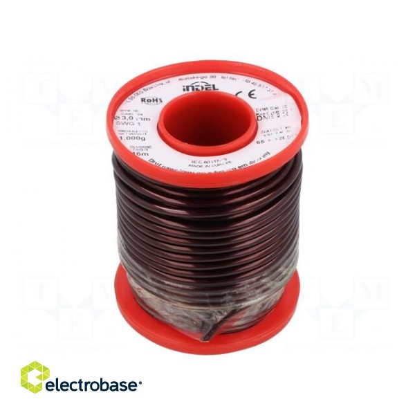Coil wire | single coated enamelled | 3mm | 1kg | -65÷200°C | Core: Cu