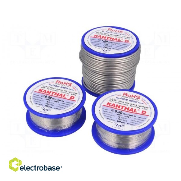 Resistance wire | 2.12Ω/m | -100÷1300°C | Øout: 0.9mm | FeCrAl | 0,25kg