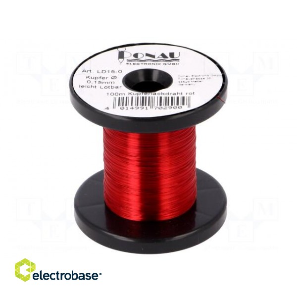 Silver plated copper wires | 0.15mm | 0.029kg | red | 100m