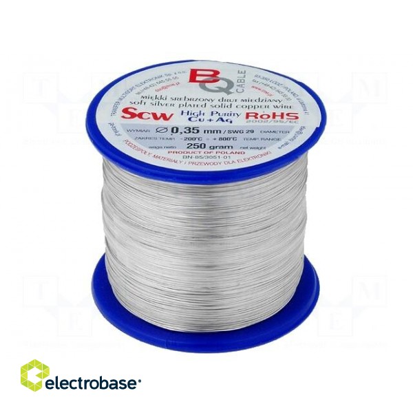 Silver plated copper wires | 0.35mm | 250g | Cu,silver plated | 312m
