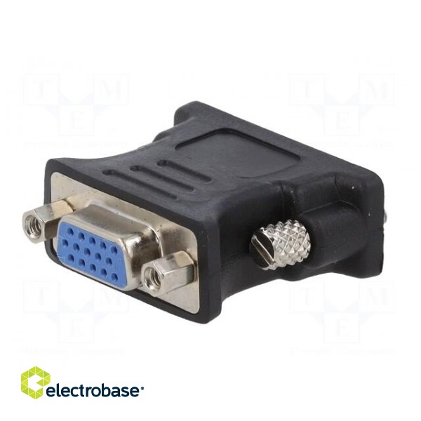 Converter | D-Sub 15pin HD socket,DVI-I (24+5) plug | black фото 2