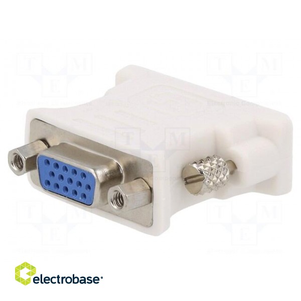 Converter | D-Sub 15pin HD socket,DVI-I (24+5) plug | white фото 1