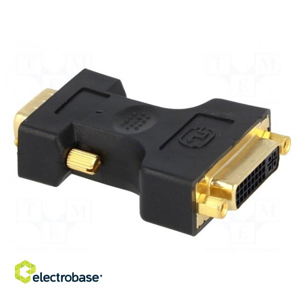 Adapter | D-Sub 15pin HD plug,DVI-I (24+5) socket | Colour: black image 8